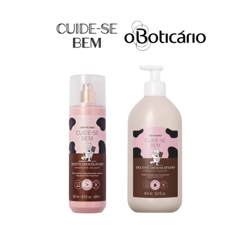 Cuide-se Bem Deleite Chocolatudo O boticário (Hidratante Corporal 400ml/Body Splash 200ml)