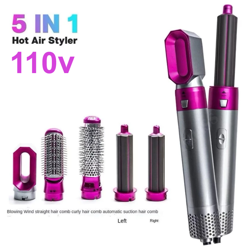 Secador De Cabelo 5 em 1 Pente Alisador E Frisador 110v e 220v