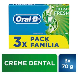 Creme Dental Oral B Extra Fresh 70g Pack Família 3 Com Undades em Oferta na Shopee