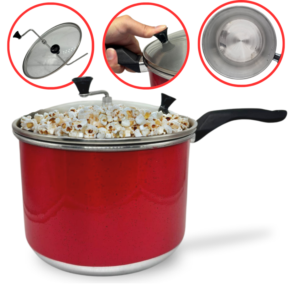 Pipoquiera nº20 4 Litros Panela Pipoqueira Aluminio Vermelho Aluminio Amj