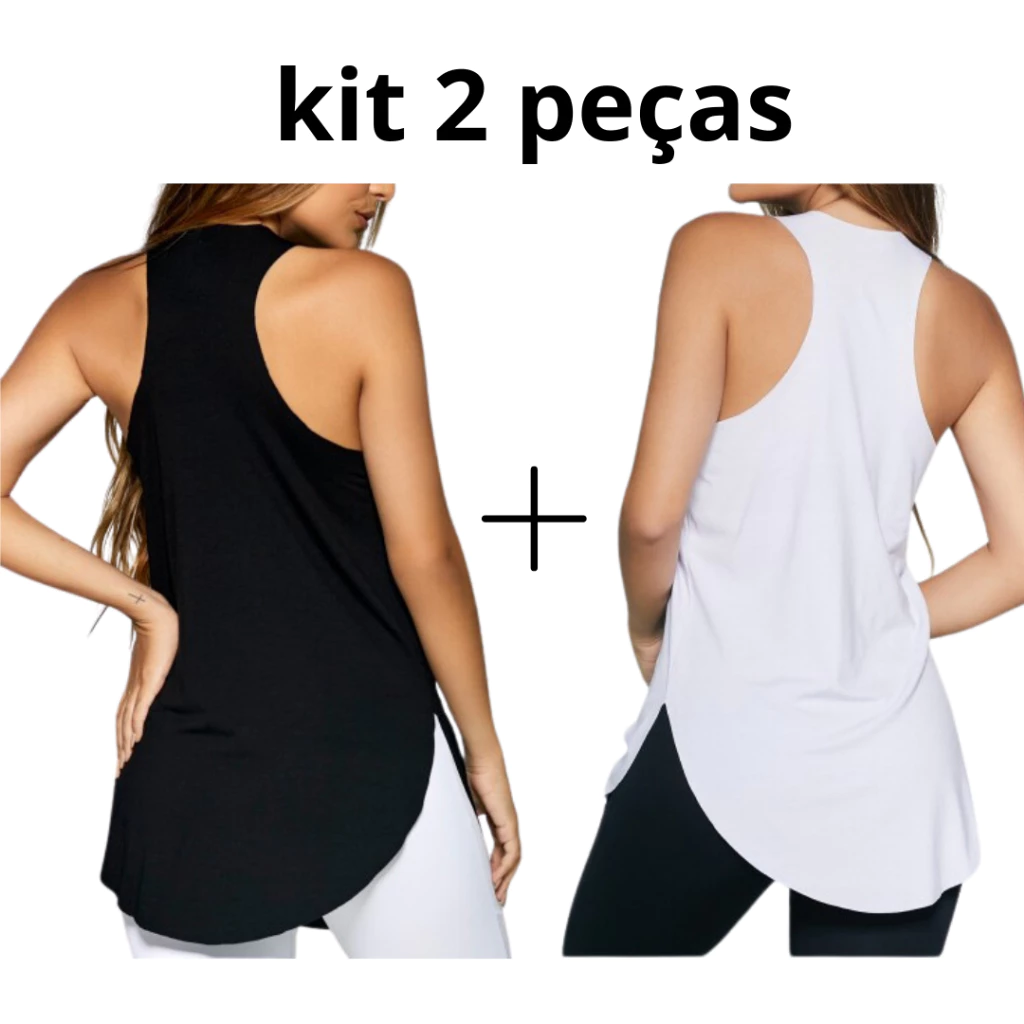 kit 2 camisetas fitness básica tapa bumbum crossfit academia beach tennis
