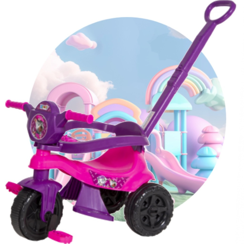 Triciclo Motoca 🚲 ORIGINAL Completa ✅ Inmetro, Pedal, Proteção e Empurrador - Gold em Oferta na Shopee