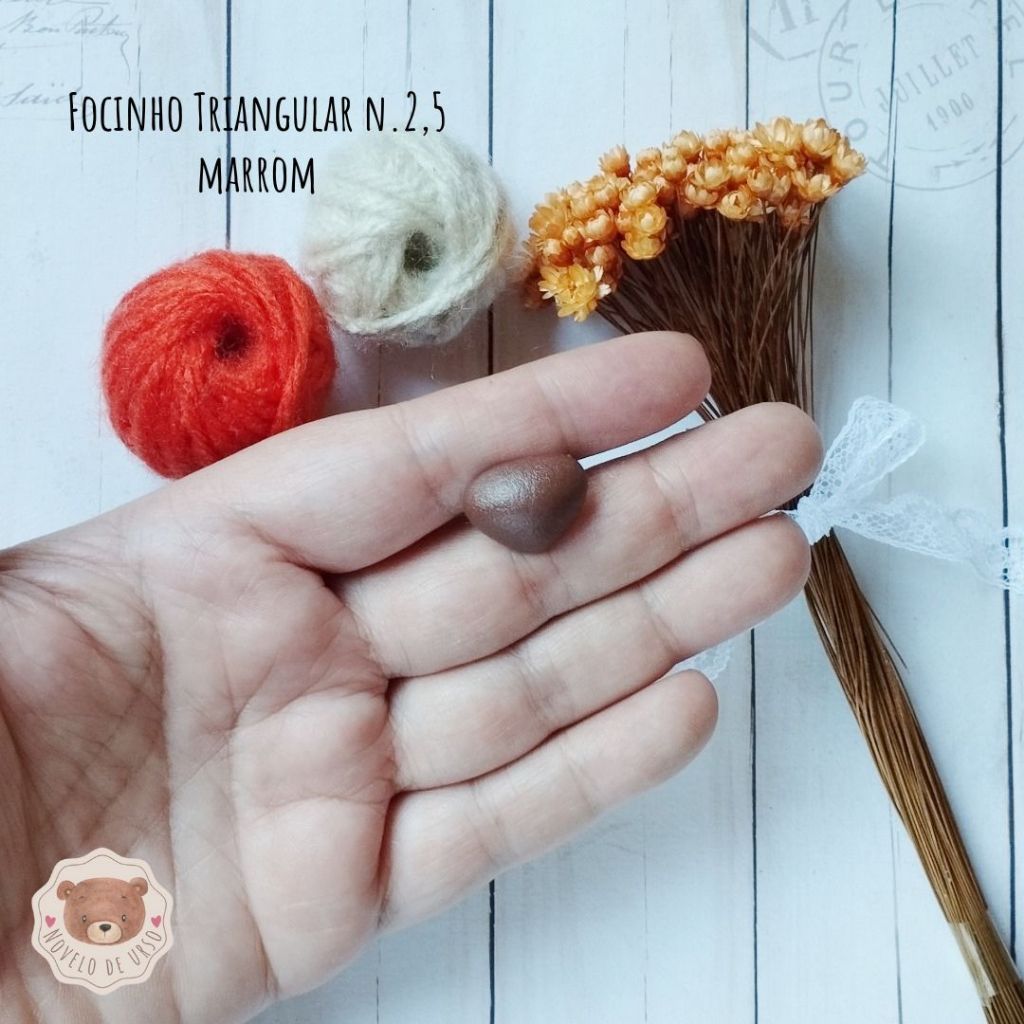 Focinho triangular n.2,5 - 18x13mm (05 unidades) para Amigurumi/Crochê — imagem 2 de 2