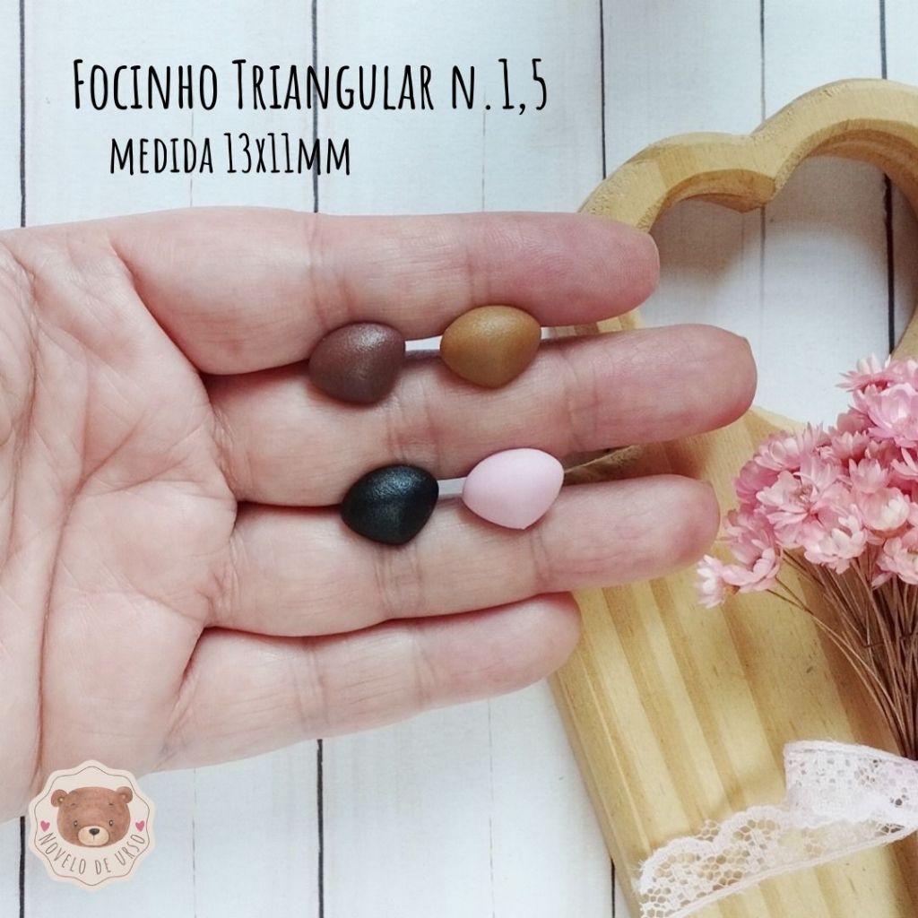 Focinho triangular n.1,5 - 13x11mm (05 unidades) para Amigurumi/Crochê em Oferta na Shopee