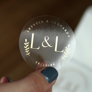 Adesivo Lembrancinha Casamento 5x5cm - Adesivo com Brasão Etiqueta com Iniciais do Casal Adesivo com Monograma em Oferta na Shopee