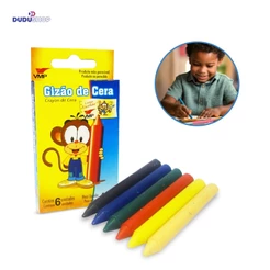 Caixas de Giz Gizão de Cera Para Colorir 6 Cores Big Giz Mais Resistente