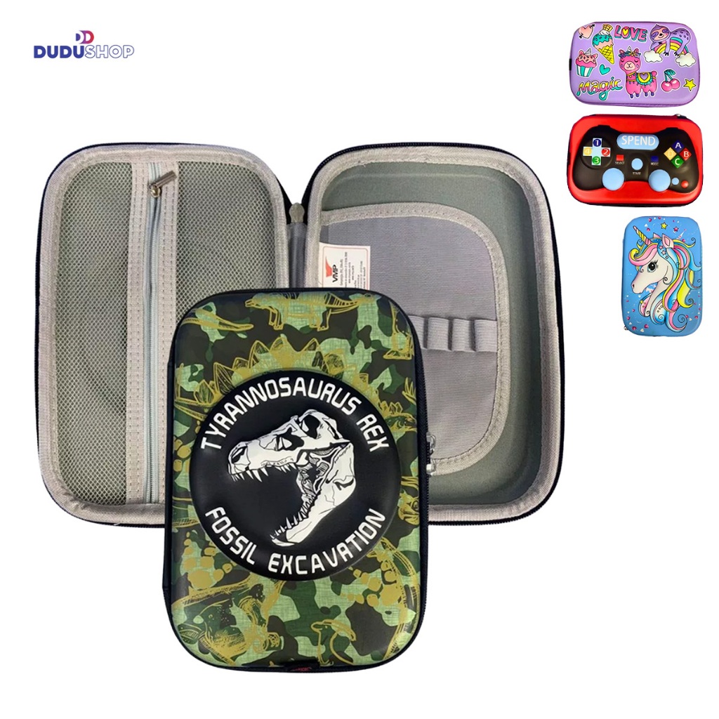 Estojo 3D Grande Com Divisórias Estojo Escolar Unicórnio Dinossauro Game Candy Material Escolar em Oferta na Shopee