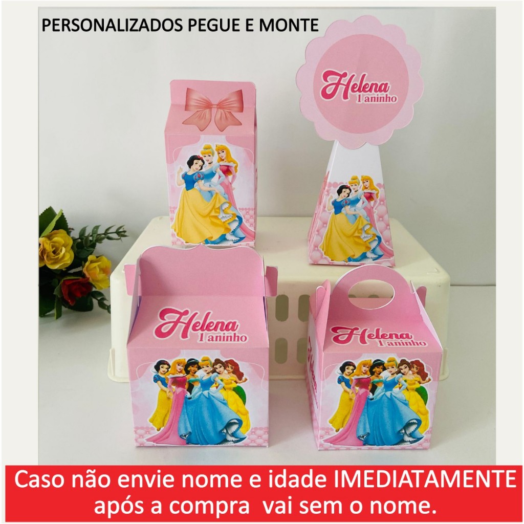 Personalizados Princesas  pegue e monte/lembrancinhas/kit festa /caixinhas para a aniversário
