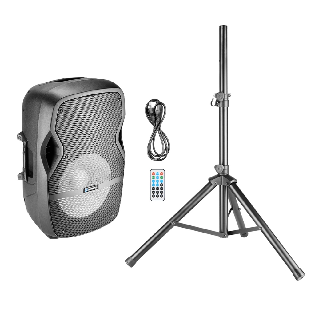Caixa De Som Bluetooth 800w 15 Polegadas Sonoros One Play Mob 15 Com Bateria, USB, LED, TWS E Tripé
