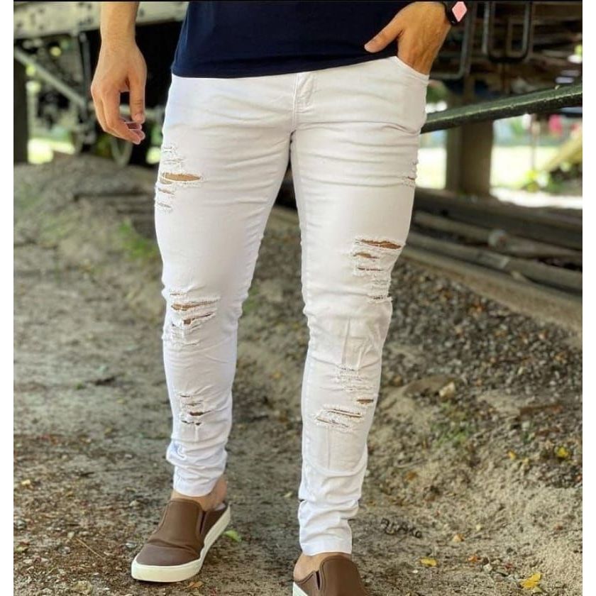 Calça Jeans Masculina Skinny Justa Colada Com Lycra Elastano