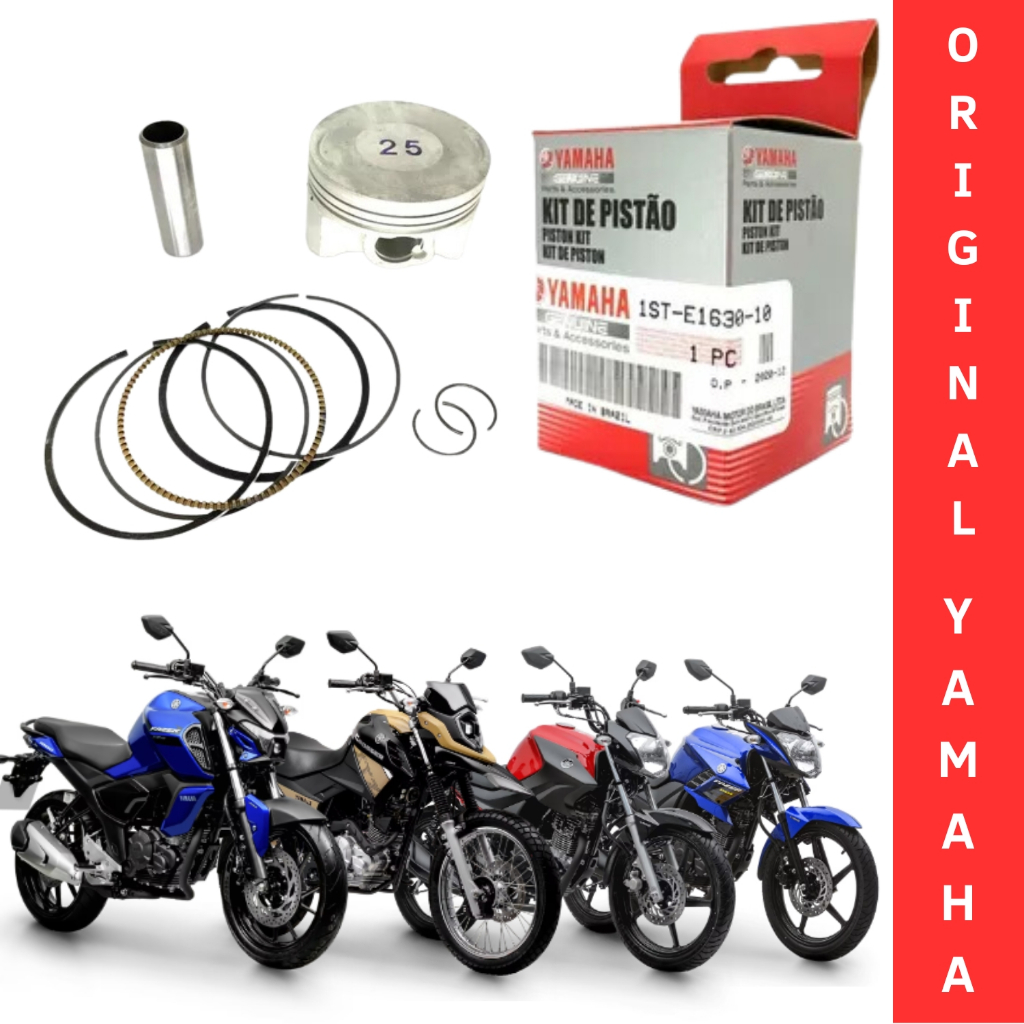 KIT PISTÃO ANÉIS STANDARD 0.25MM ORIGINAL YAMAHA XTZ CROSSER 150 YBR FACTOR 150 YS FAZER 150 FZ15