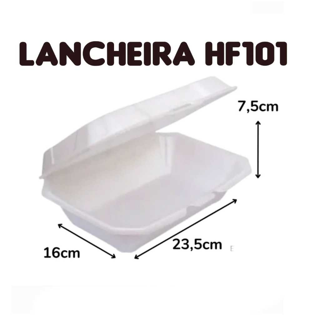 Lancheira De Isopor- Embalagem Para Delivery lanches - HC101 em Oferta na Shopee