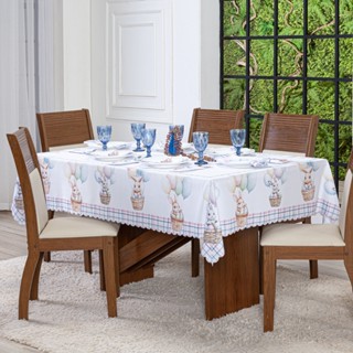 Toalha de Mesa p/ 6 Cadeiras 2,20X 1,50 Coleção Páscoa e Encantos (Decoração, Cozinha, Sala) em Oferta na Shopee