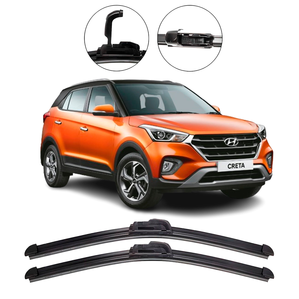 Par Palhetas Limpador De Parabrisa Dianteiro Para Hyundai Creta 2017 até 2024 em Oferta na Shopee