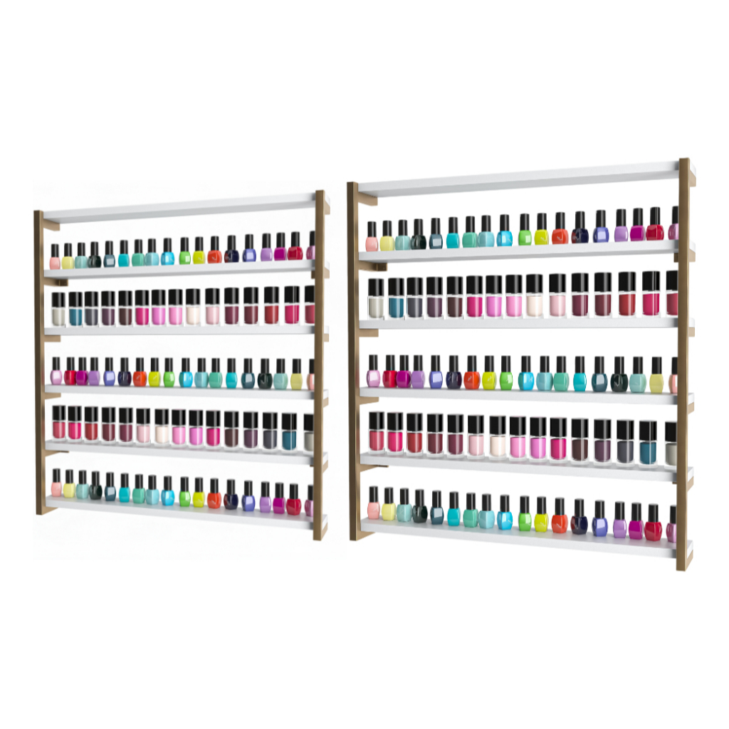 Kit 2 Nichos Suporte Expositores de Esmaltes Para Mesa Manicure Modelo Industrial