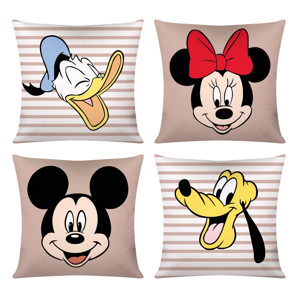 Kit c/ 4 Capas de Almofada Decorativas Modern Print Personagens 45x45 - Mickey 003 em Oferta na Shopee
