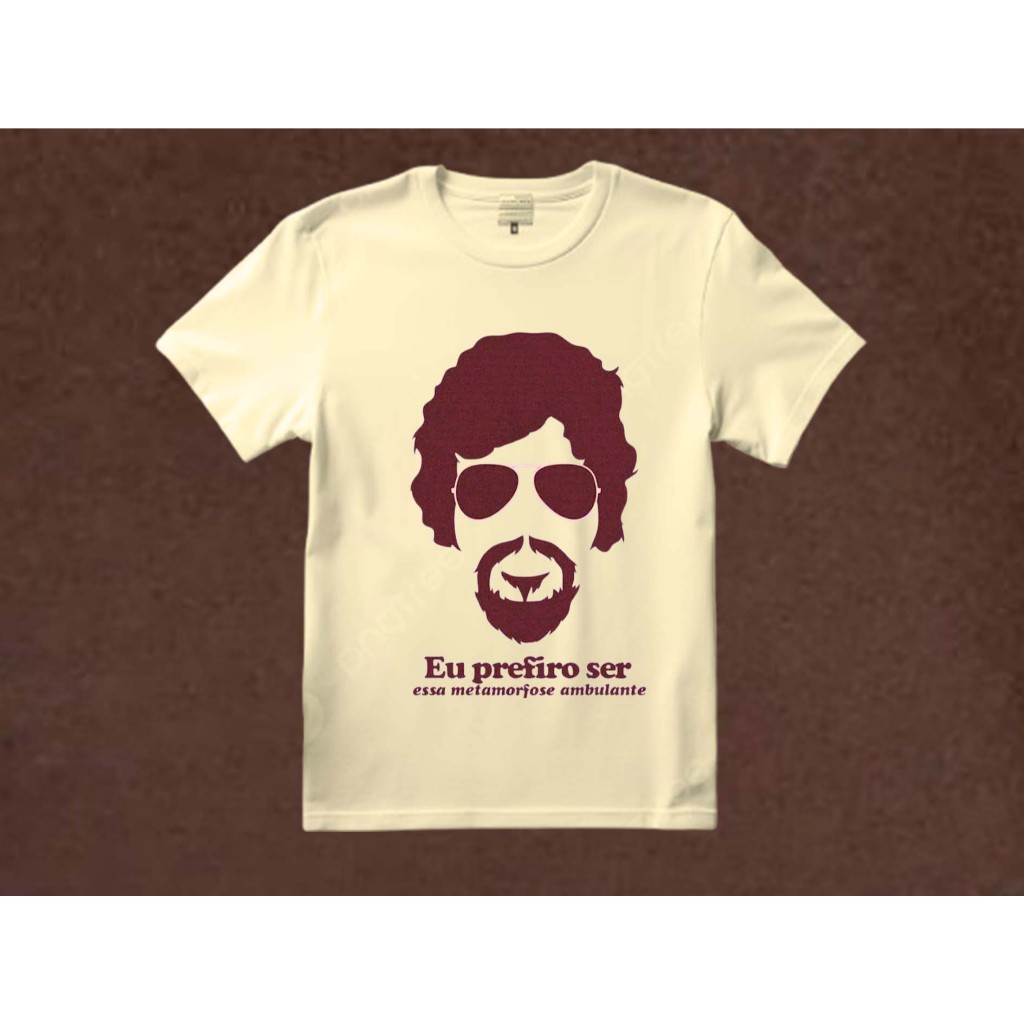 Camisetas personalizadas de cantores Nacionais Raul Seixas, Belchior, Roberto Carlos, Rita Lee, Elis Regina&Cássia Eller