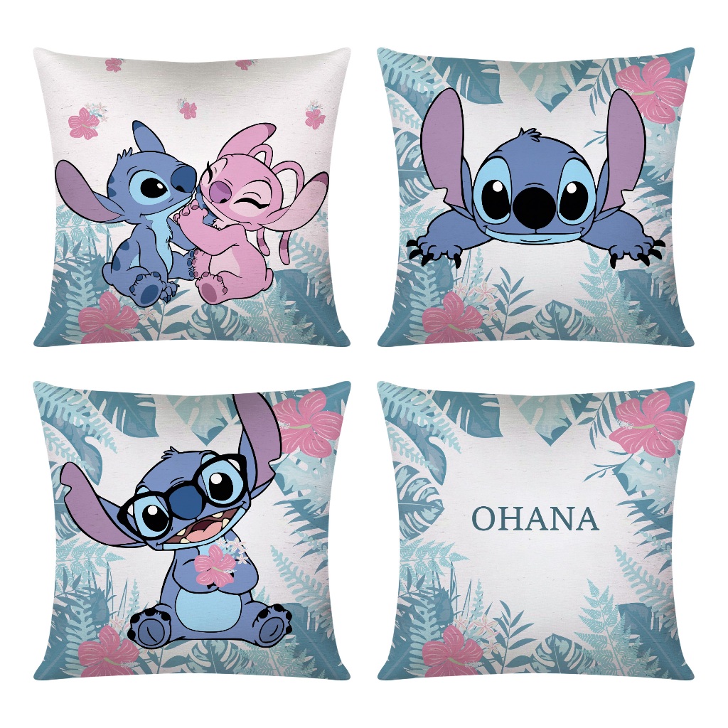 Kit c/ 4 Capas de Almofada Decorativas Modern Print Personagens 45x45 - Stitch 004 em Oferta na Shopee