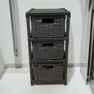 Gaveteiro Organizador De Chão 3 Gavetas Para Banheiro Lavanderia Decoração Em Fibra Sintética 60x30 em Oferta na Shopee