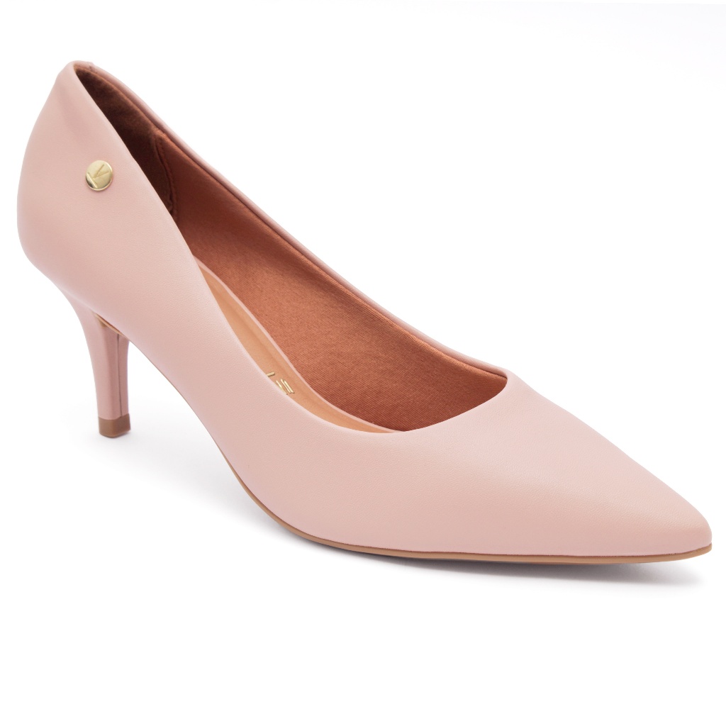 Scarpin Vizzano Feminino Salto Baixo Fino Macio Original Rosa 1185