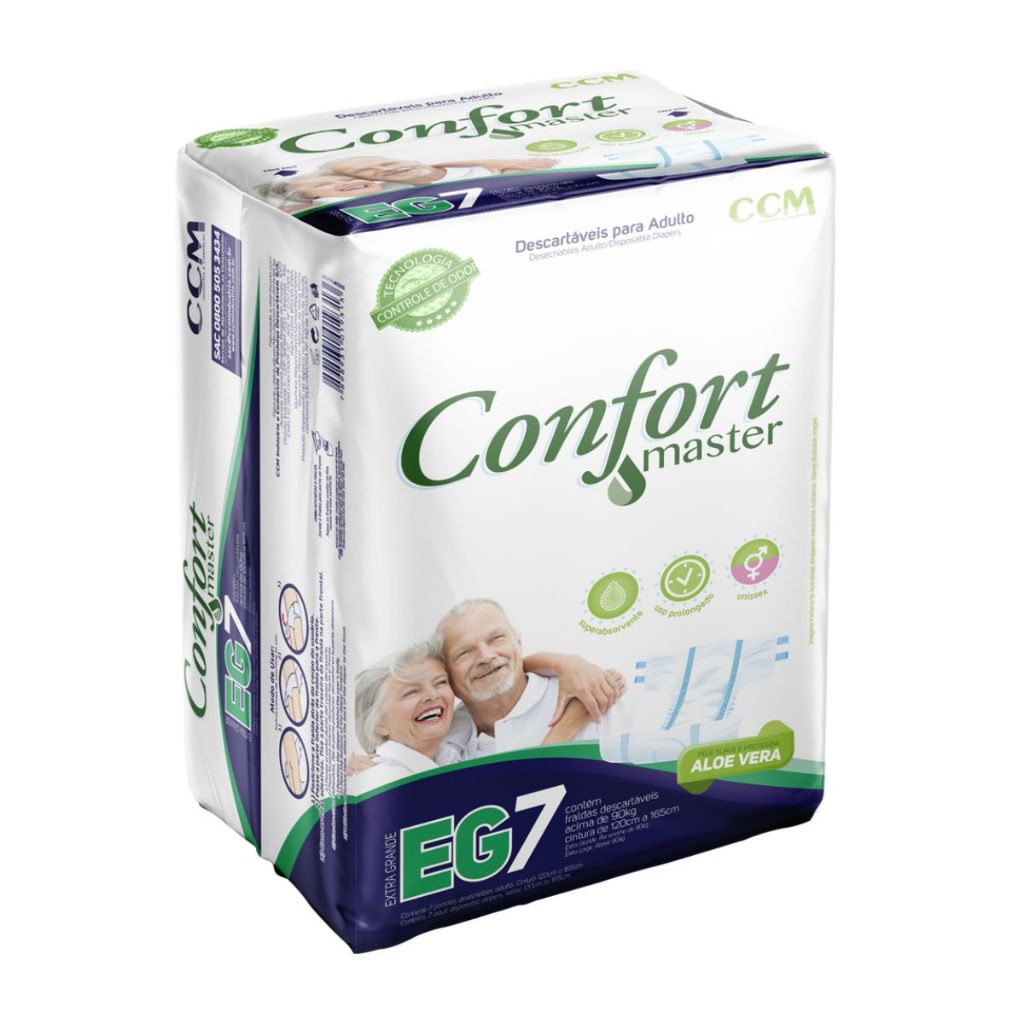 Fralda Geriátrica Confort Master Eg com 7 Unidades em Oferta na Shopee