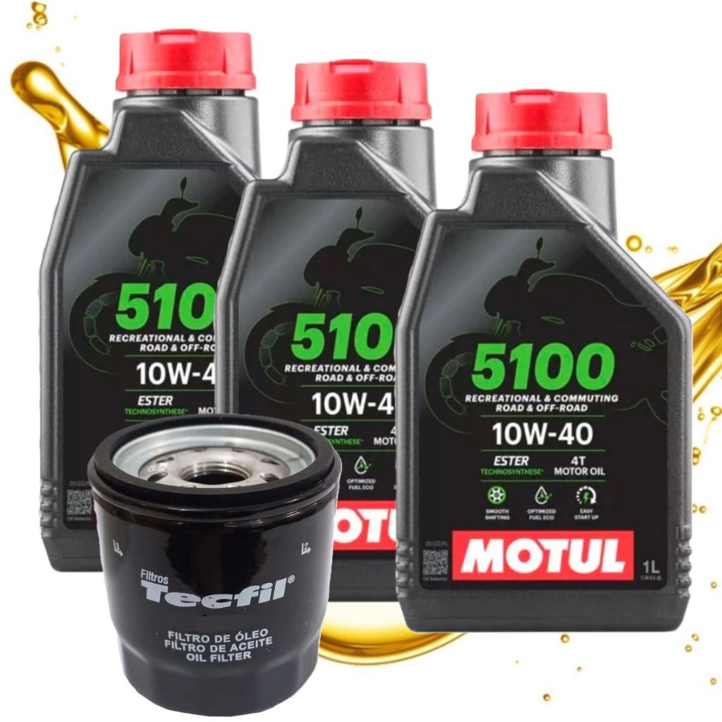 Troca de Óleo para Kawasaki Z 400 / Ninja 400 Motul 10w40 + Filtro em Oferta na Shopee