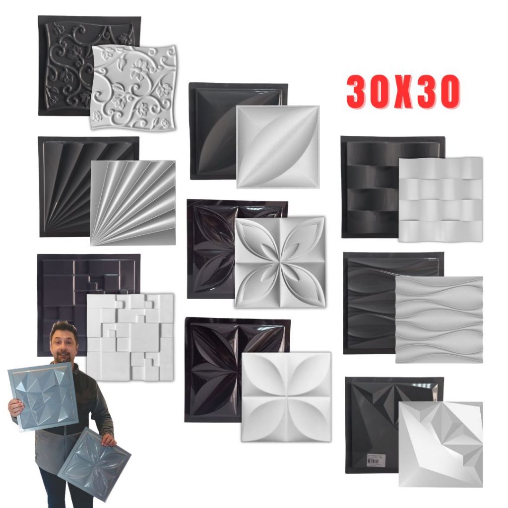 Kit Formas Para Gesso Placas Revestimento 30x30cm
