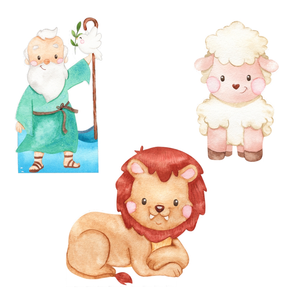 Kit 3 Totens Display MDF Adesivado Arca de Noé 50cm em Oferta na Shopee