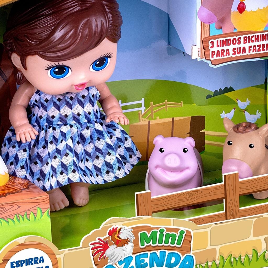 Boneca Menina Com Acessorios Mini Fazendinha - Super Toys — imagem 2 de 2