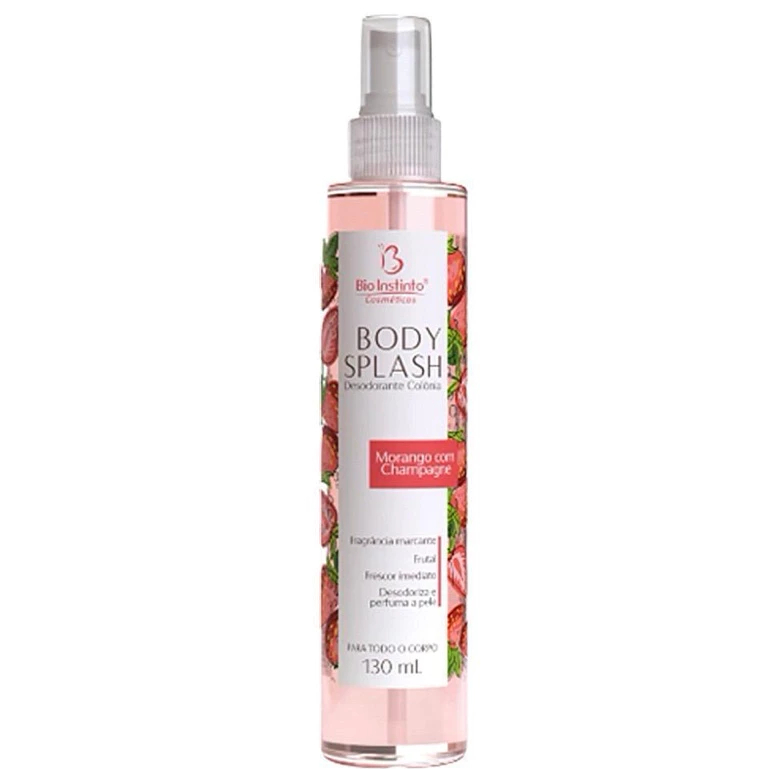 Perfume Corporal Body Splash MORANGO COM CHAMPAGNE Desodorante Colônia Bio instinto 130ml