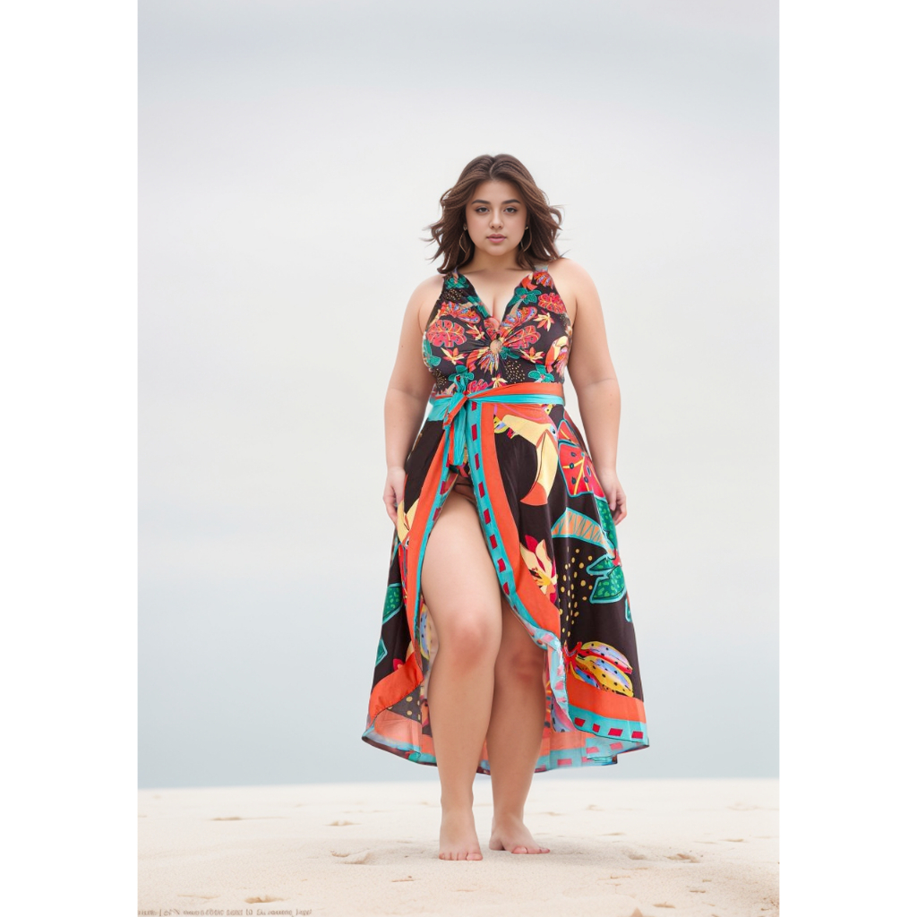 Maio feminino Plus Size Saída de praia em Oferta na Shopee