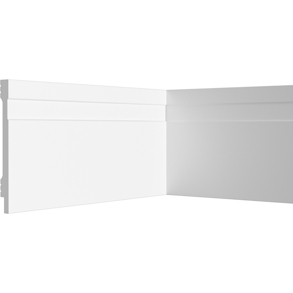 Moldura Rodapé Frisado Poliestireno Resistente Umidade 7cm x 90cm Kit com 10