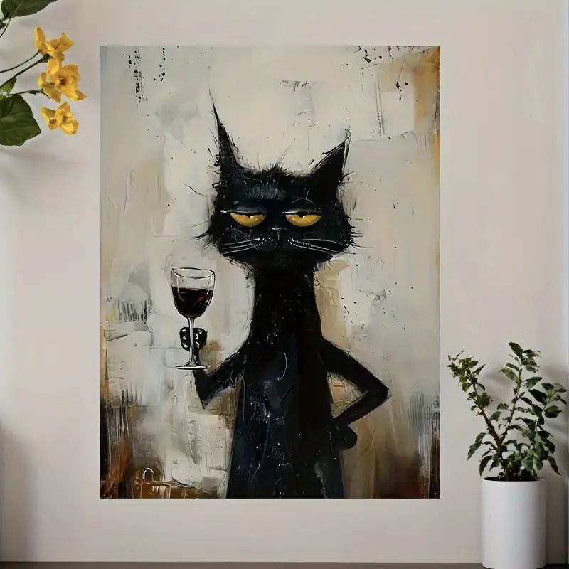 Quadro Decorativo - Gato psicodélico- em Oferta na Shopee