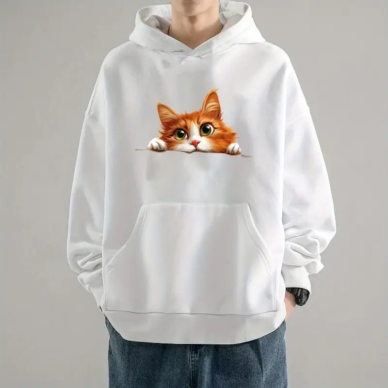 Blusa Moletom Masculina Estampa Olho Gato