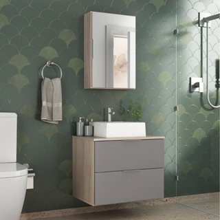 Conjunto Gabinete Banheiro RUBI 60cm em Oferta na Shopee