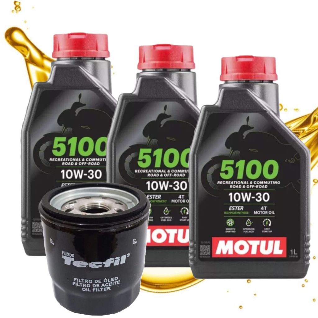 Troca de Óleo Cb 500 / Cbr 500 / Cb 600f Hornet / Cb 650f Motul 5100 10w30 + Filtro em Oferta na Shopee