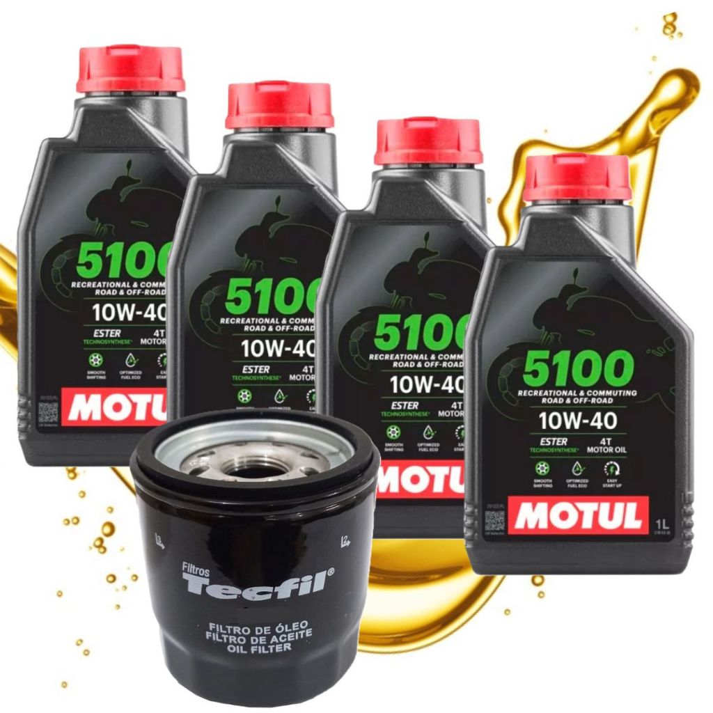 Troca de Óleo P/ Suzuki Gsx 1300 R Hayabusa / Bandit 650 / Bandit 1200 Motul 5100 10w40 em Oferta na Shopee