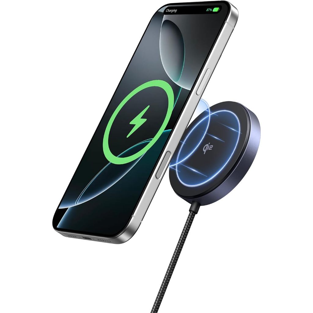 Ugreen Carregador sem fio Magsafe 15W  Qi (cabo USB C de 1,5M ) Indução Magnético compatível 16 15 Plus Pro Max 14 13 12