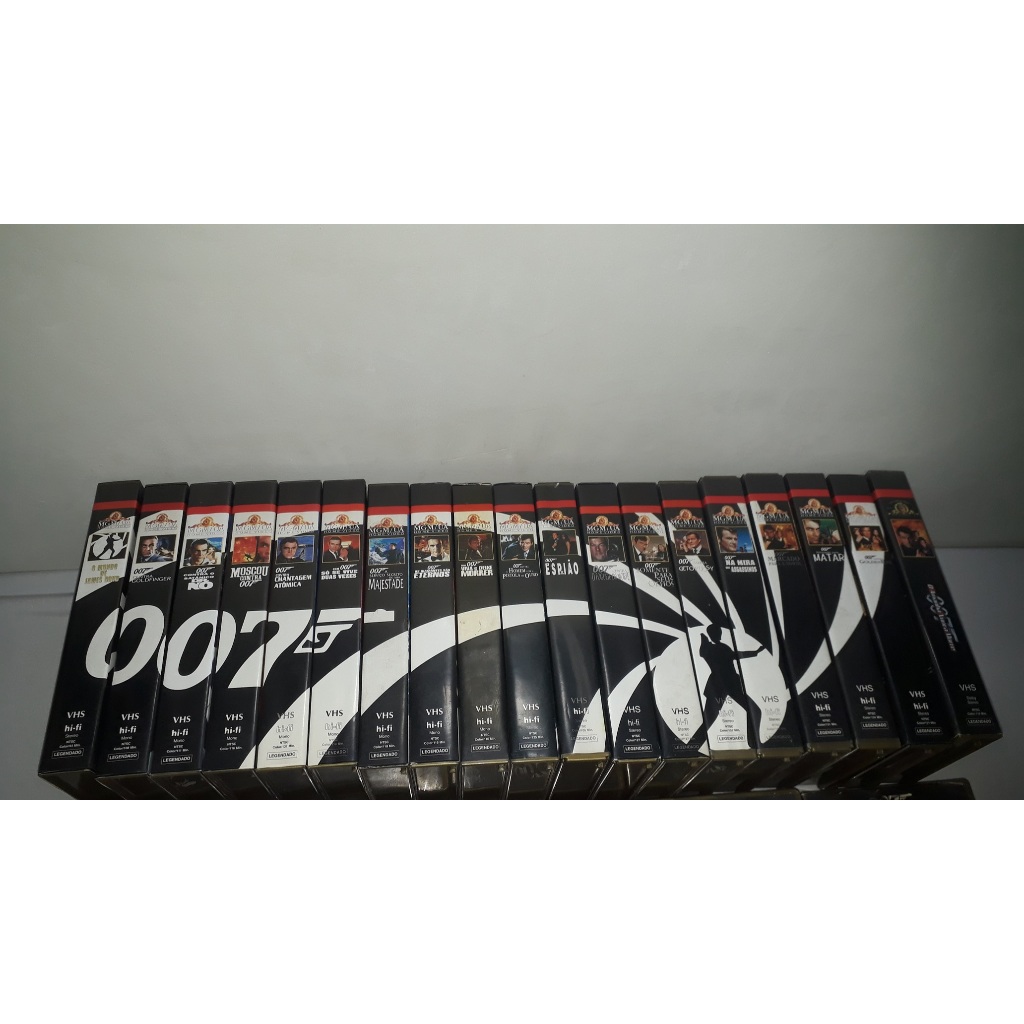 Coleção Completa 19 Fitas VHS Caras James Bond 007 Filmes Legendados