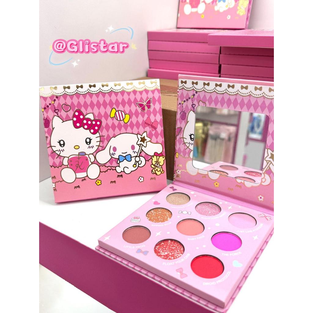 Kit de Maquiagem Infantil Hello Kitty Minnie Stitch Paleta de Sombras Divertido
