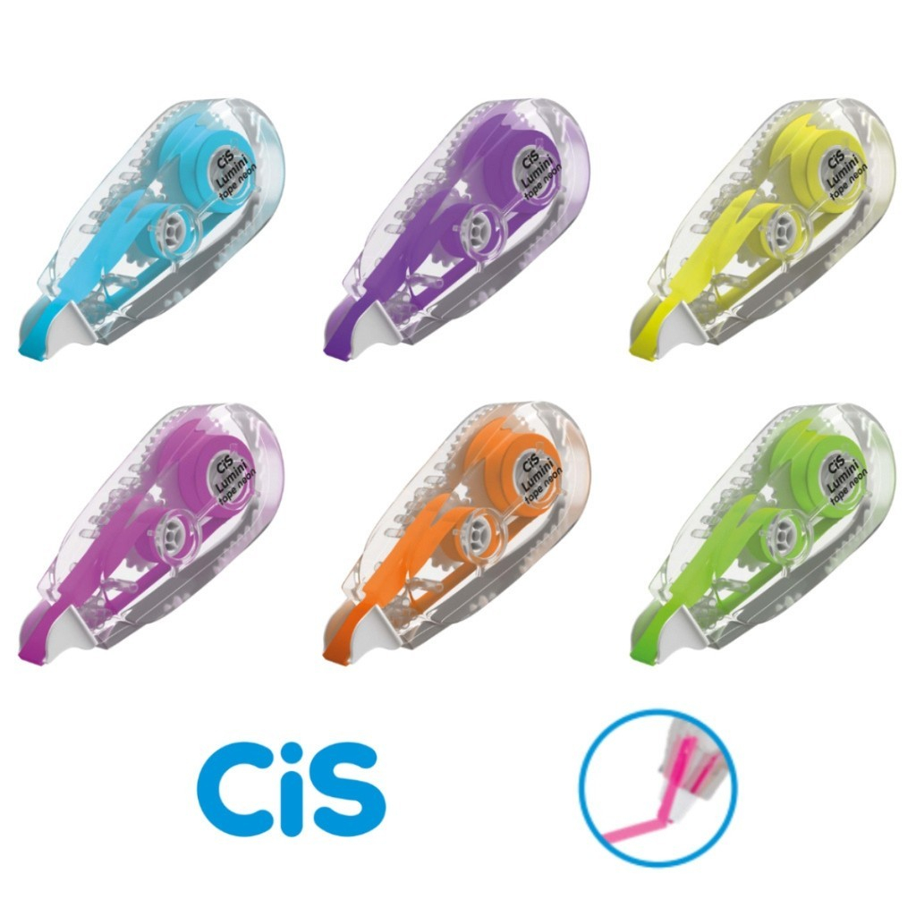 Marca Texto Fita Cis Lumini Tape - Neon ou Pastel - Tipo Fita Corretiva