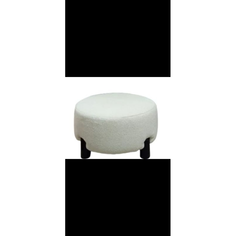 capa em tecido boucle puffs redondo medida 0,37x0,17 de altura
