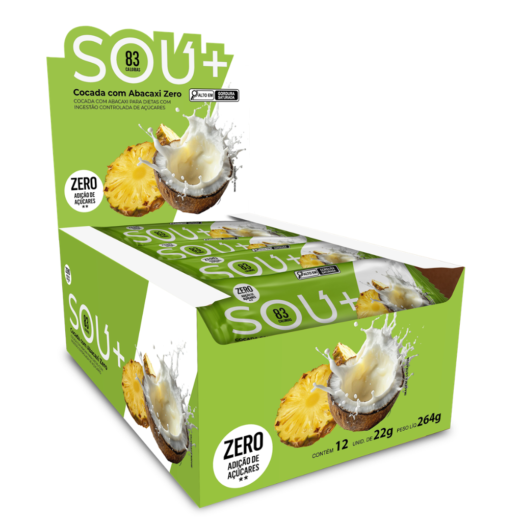 Barrinhas Cremosa Cocada Com Abacaxi Zero Sou Mais 12 Und em Oferta na Shopee