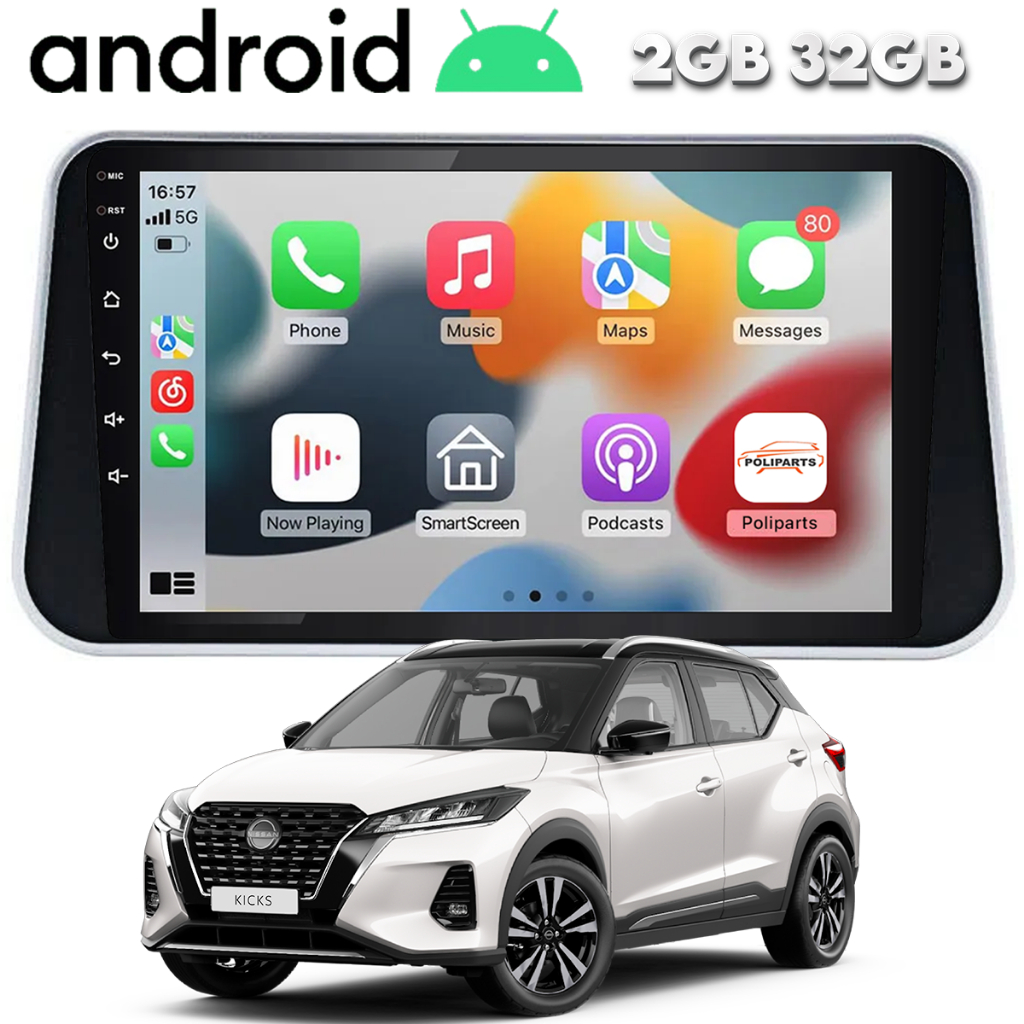 Central Multimidia Android Kicks 9 Polegadas Gps Wifi Espelhamento Carplay Bluetooth em Oferta na Shopee