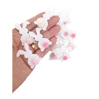 Aplique de Páscoa Coelho de Feltro 45mm pct c/ 50 unidades em Oferta na Shopee