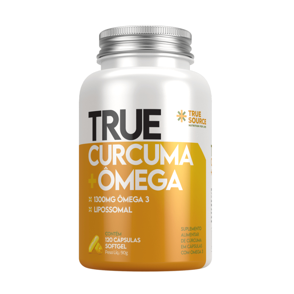 True Curcuma + Omêga 3 Lipossomal 120 Caps Rápida Absorção