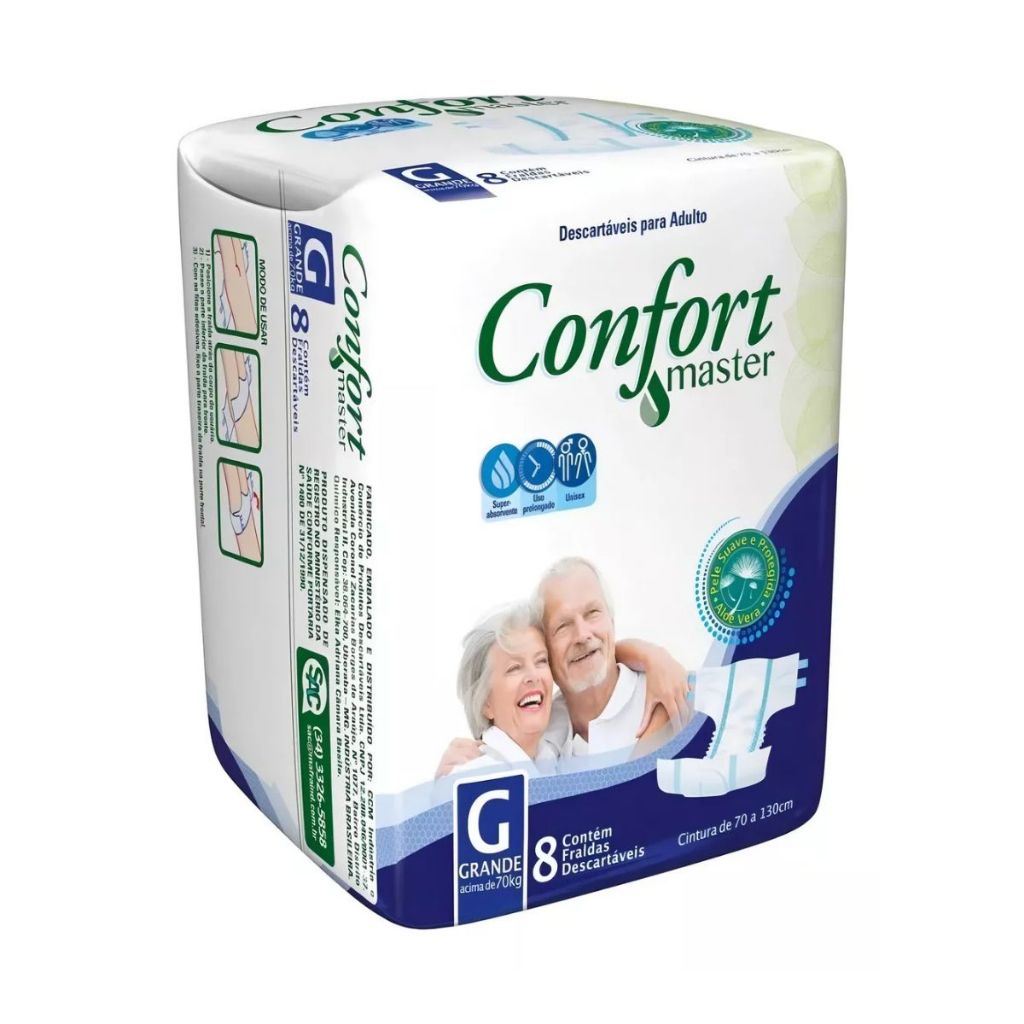 Fralda Geriátrica Adulto Confort Master G Com 8 Unidades em Oferta na Shopee