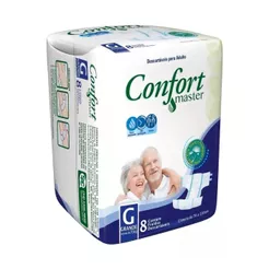 Fralda Geriátrica Adulto Confort Master G Com 8 Unidades