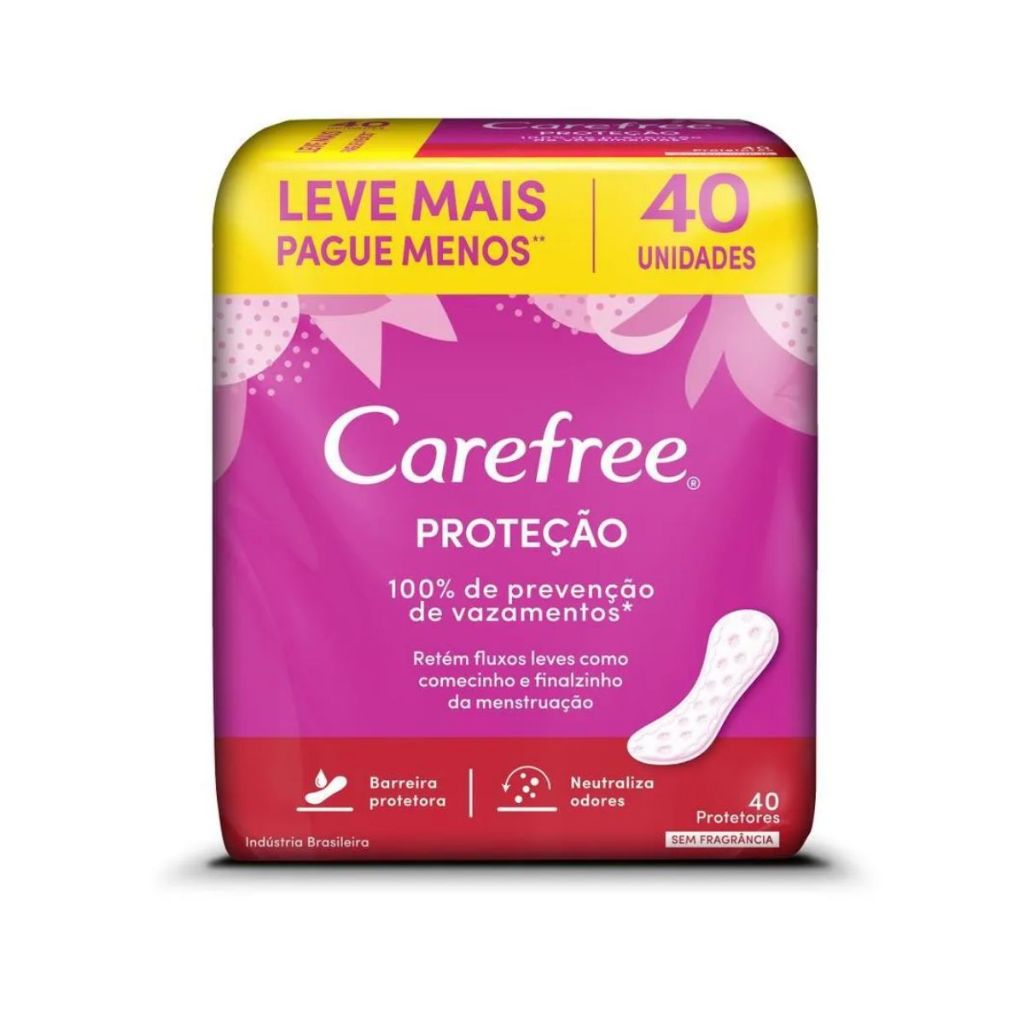 Carefree Protetor Diário Original Sem Perfume 40 Unidades em Oferta na Shopee