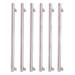 Kit 6 Puxador Móveis Haste Redonda Inox Escovado 64/96/128/160/192mm